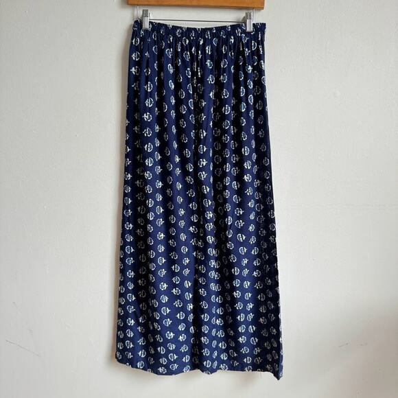 Indigo Print Wide-leg Summer Pants - Picture 3 of 5